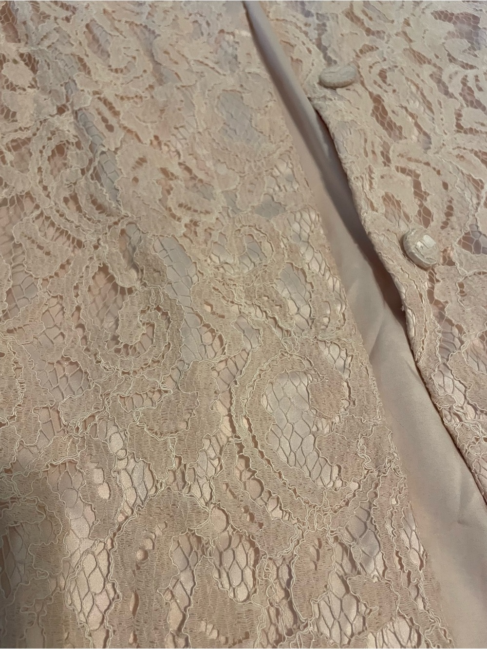 Adrianna Papell vintage Pale Blush Lace Coat Dress - Picture 2 of 8